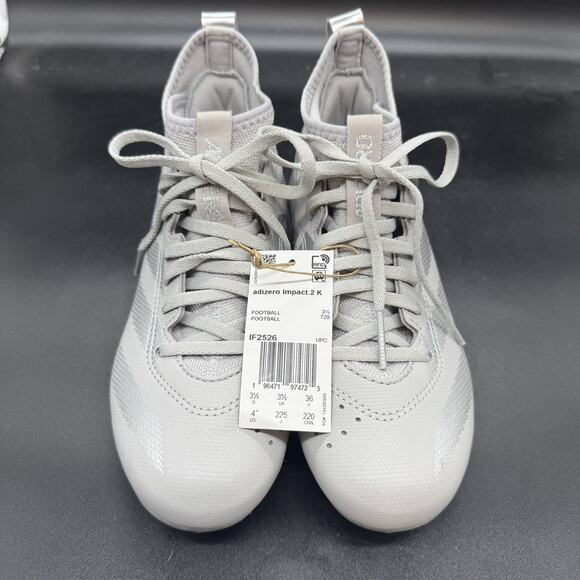 Adidas Adizero Impact.2 IF2526 Mens Size 4 Silver White Football Cleats NEW main image 8